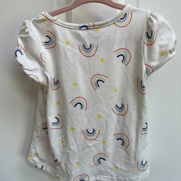 Maddie & Michelle 2T White and Rainbow Short Sleeve Girls Blouse Top - Picture 3 of 4